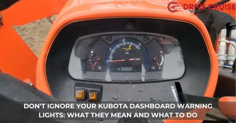 kubota dashboard warning lights