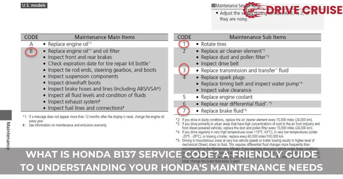 what is honda b137 service code