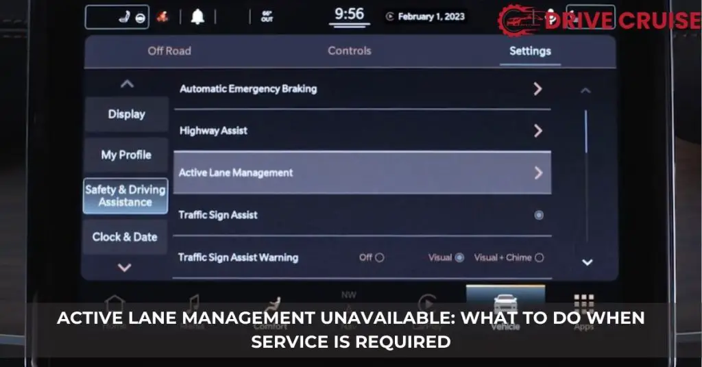 active lane management unavailable service required