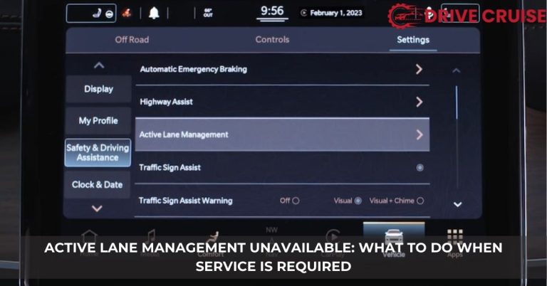 active lane management unavailable service required